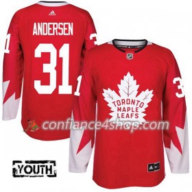 Adidas Maillot de Hockey Toronto Maple Leafs Frederik Andersen 31 2017-2018 Rouge Alternate Authentic - Enfant
